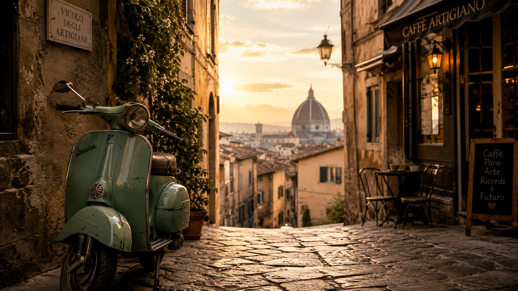 The Vespa Sputters at Dawn