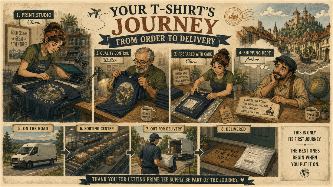 Your T-Shirt's Journey From Order to Delivery | Prime Tee Supply