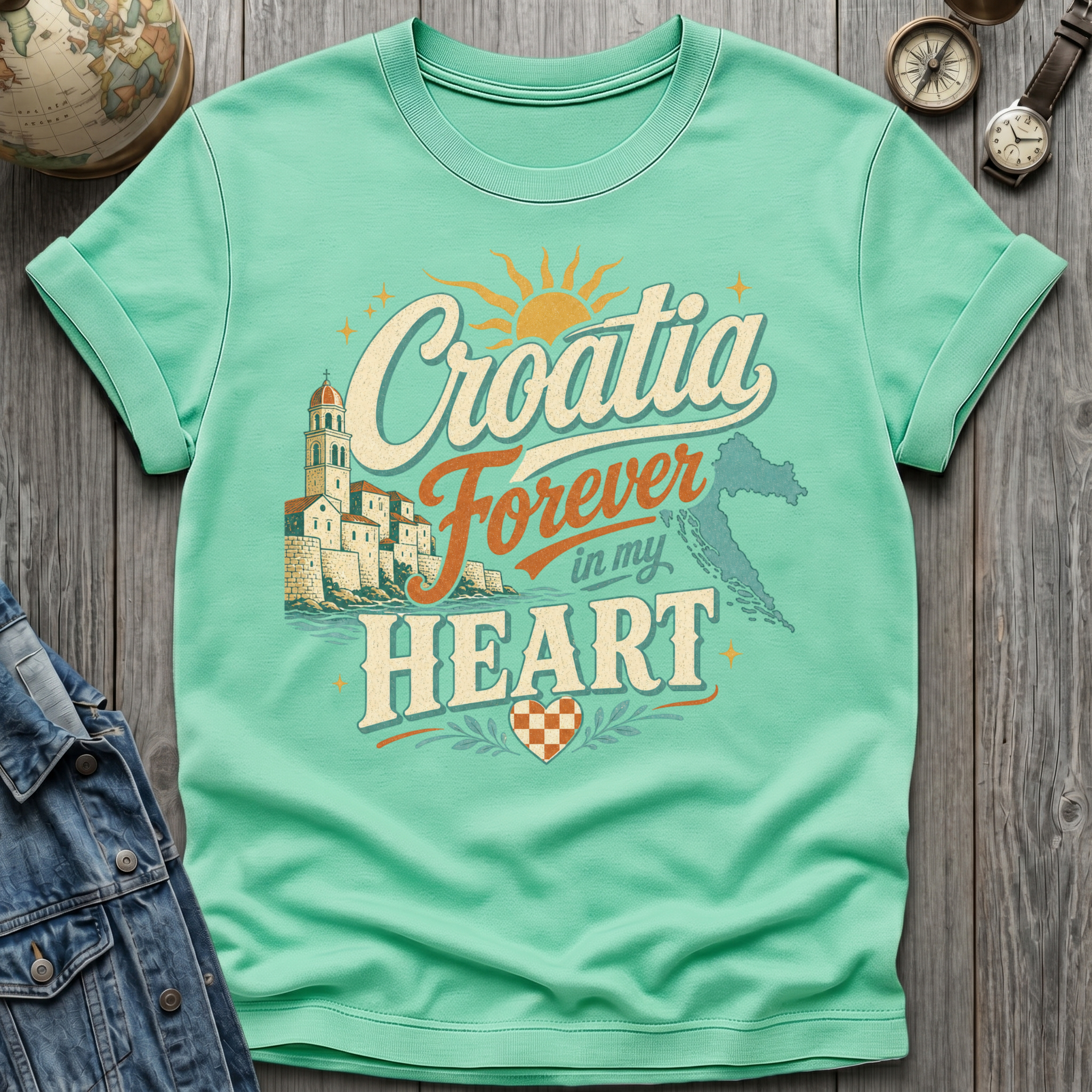 Croatia Heart T-Shirt