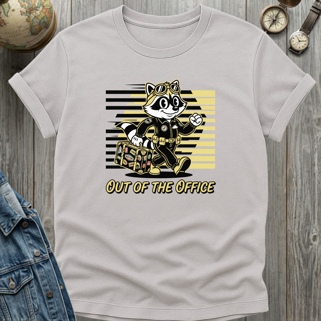 Raccoon Out Office T-Shirt