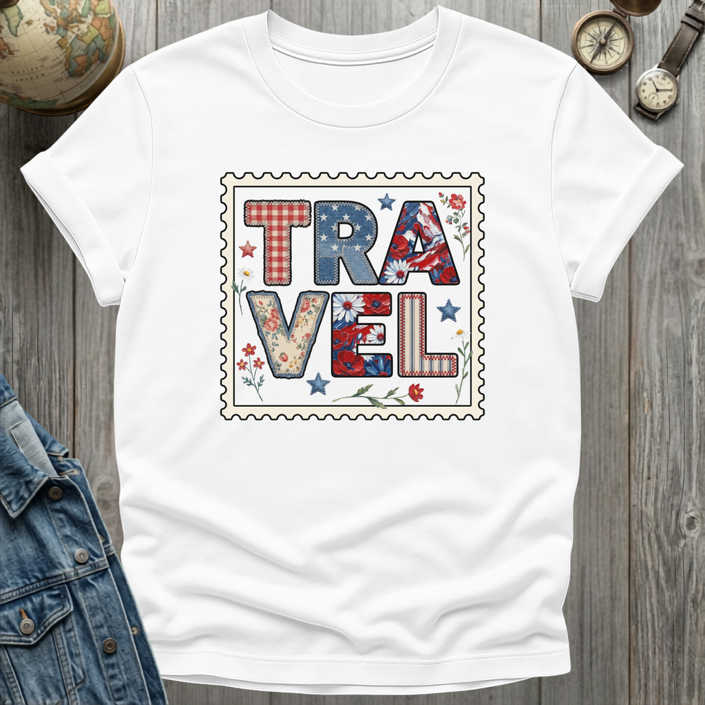 Travel Faux Patchwork T-Shirt
