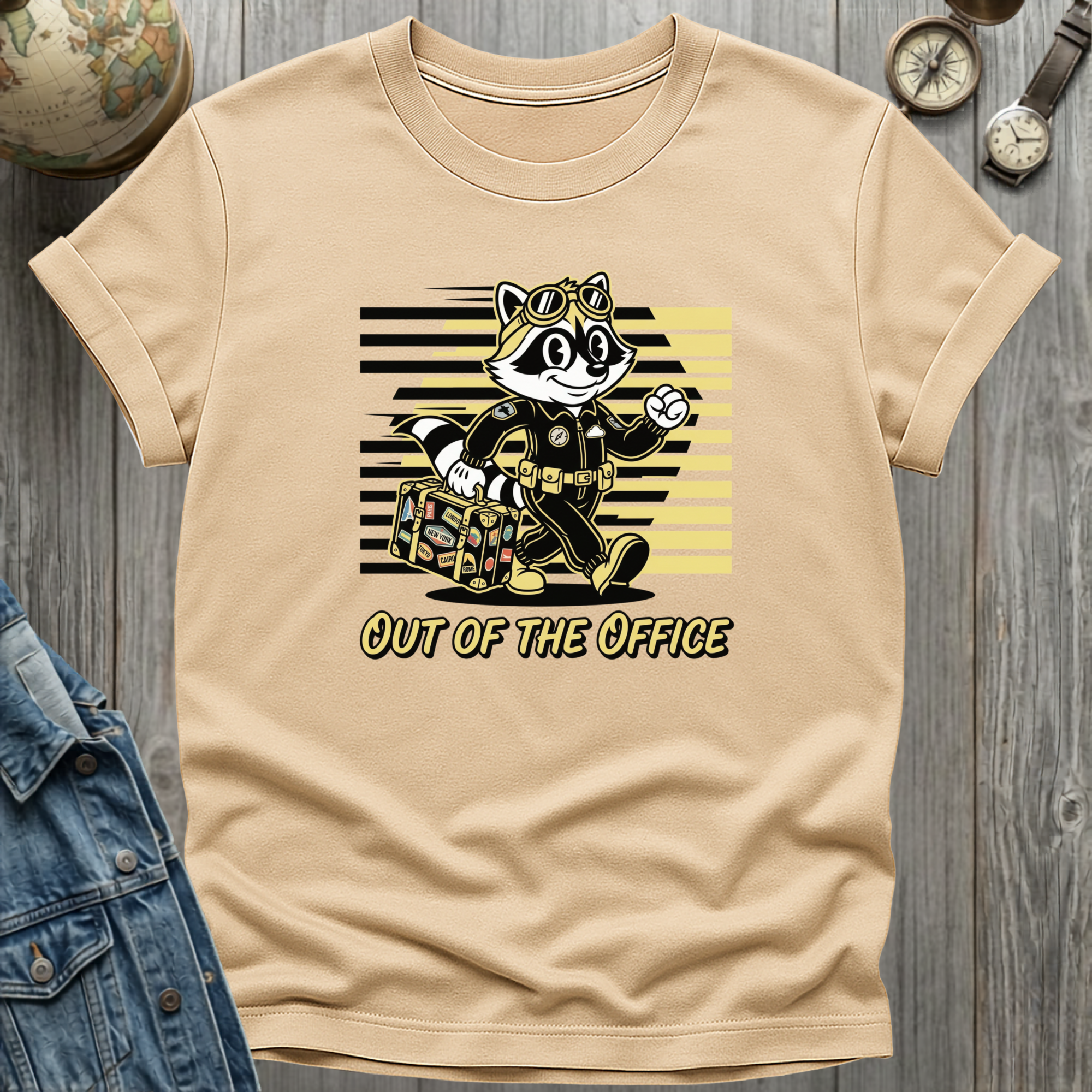 Raccoon Out Office T-Shirt