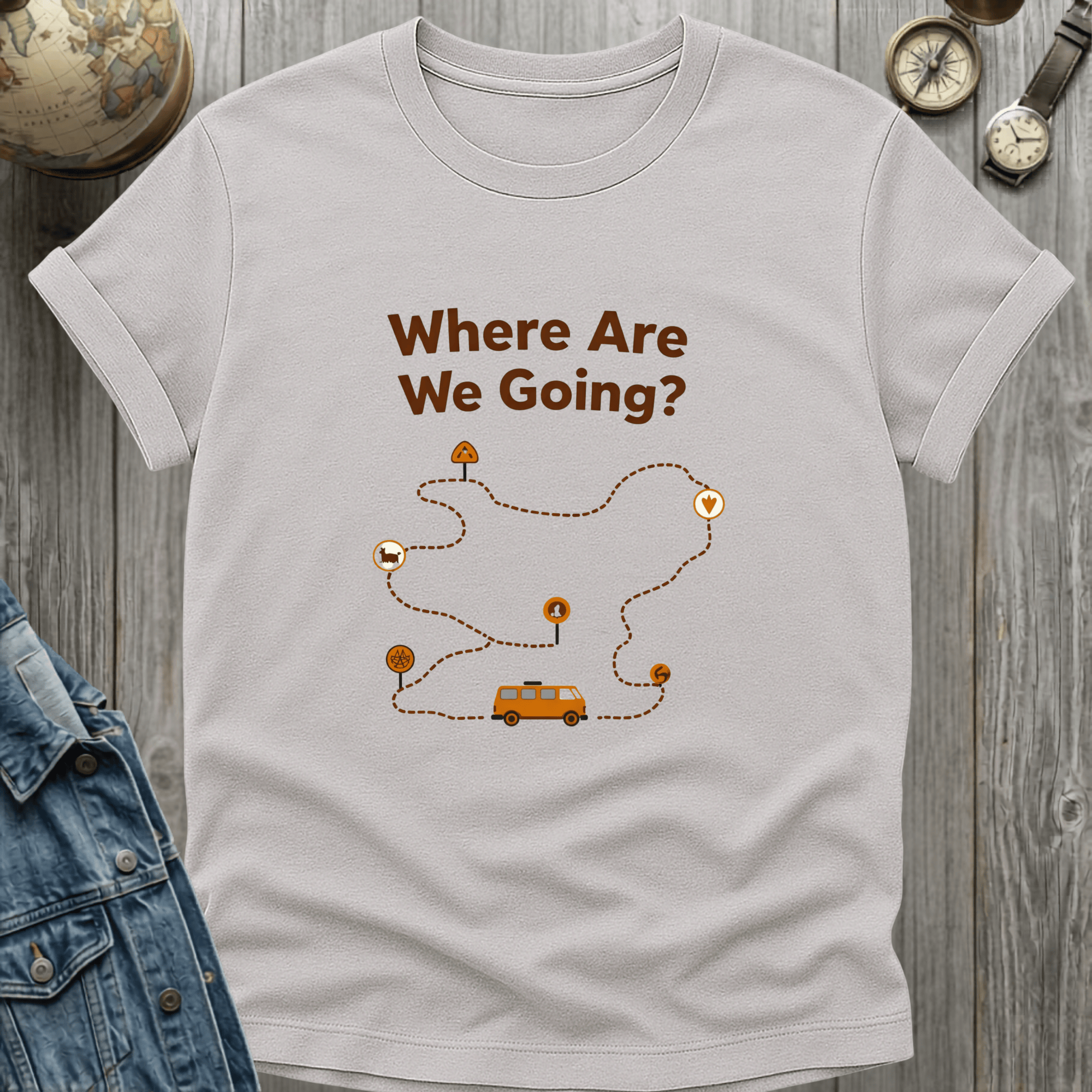 Where Are We Going Map T-Shirt
