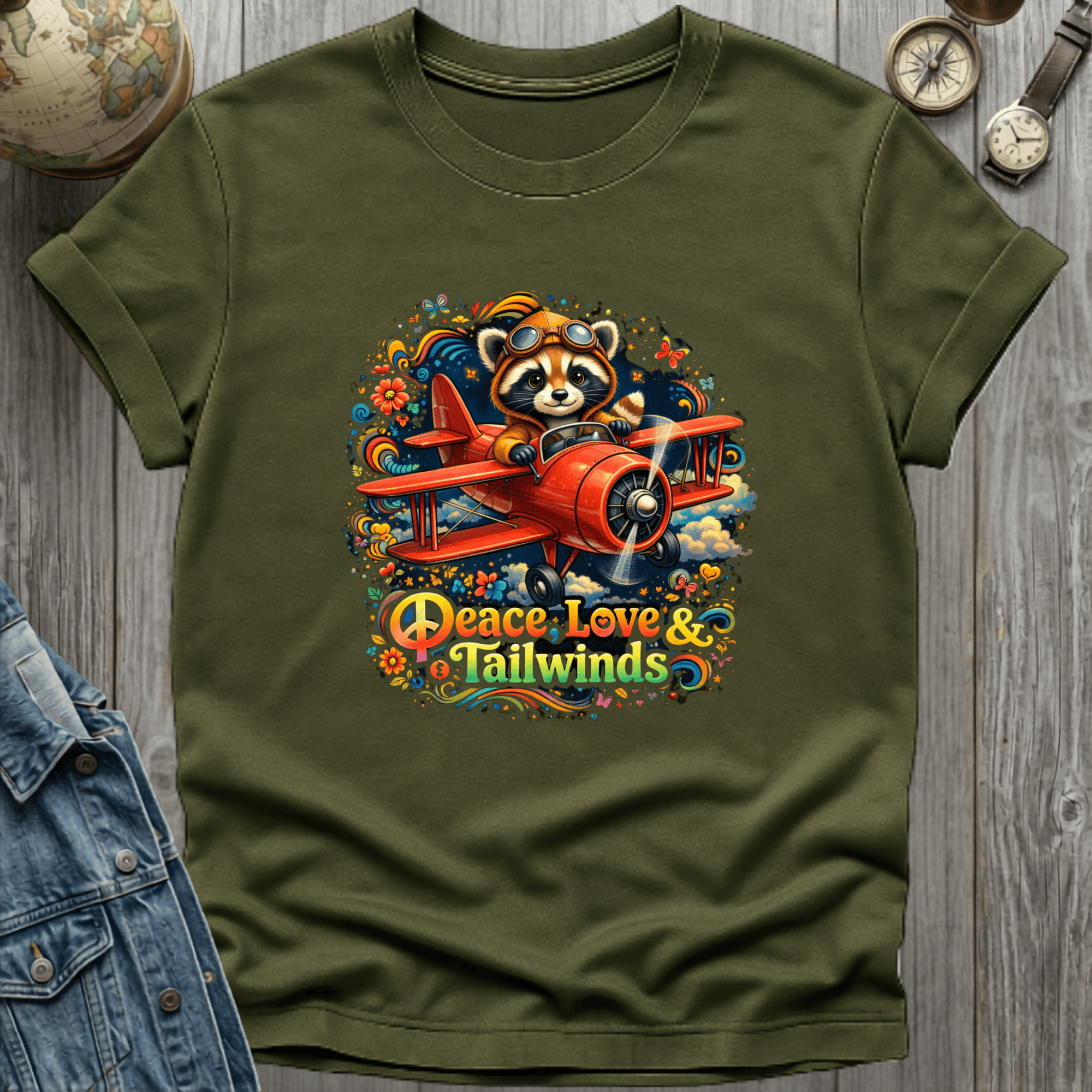 Peace Love Tailwinds Raccoon T-Shirt
