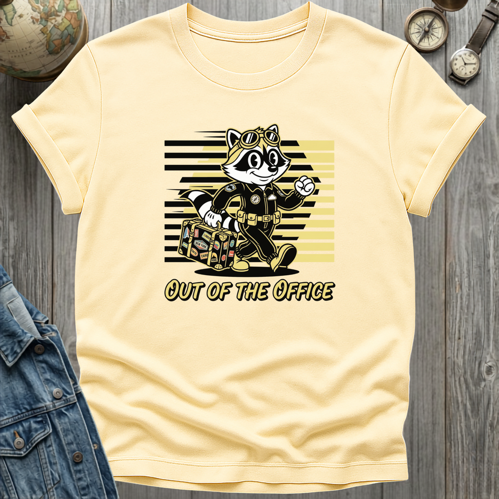 Raccoon Out Office T-Shirt