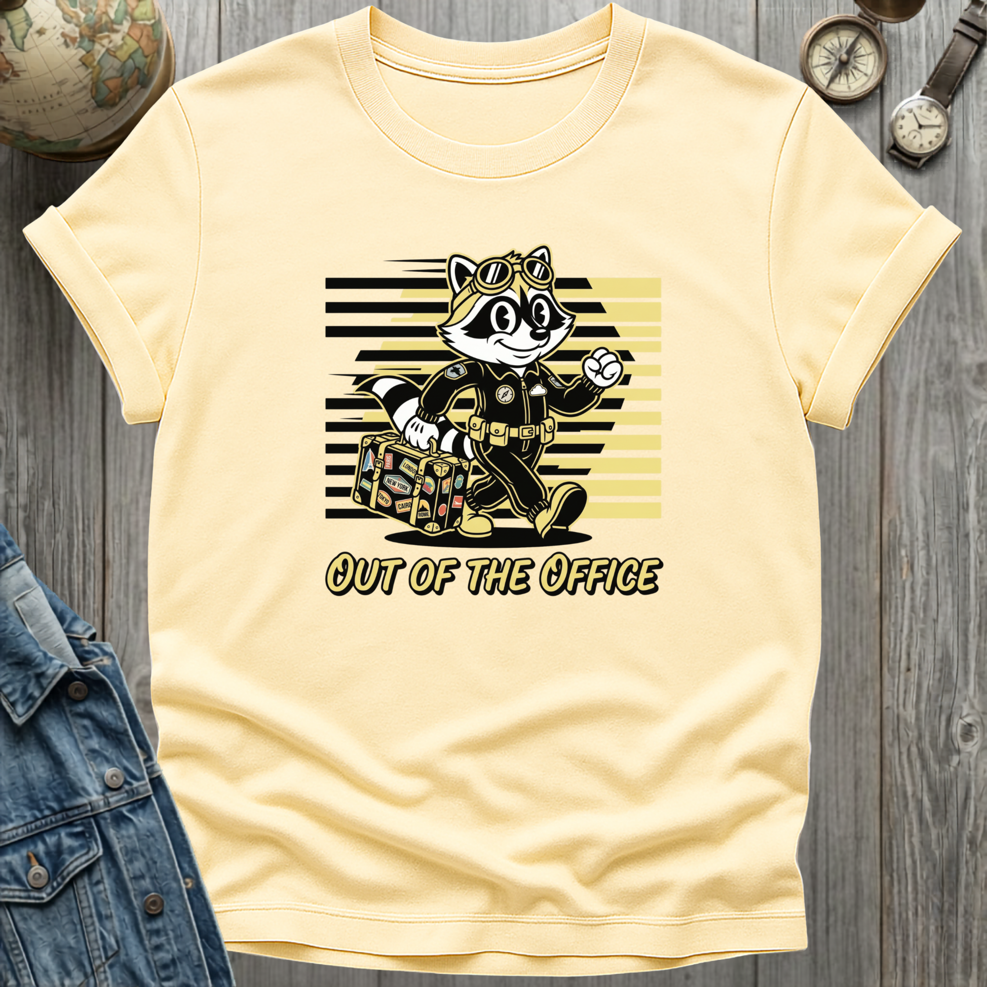 Raccoon Out Office T-Shirt