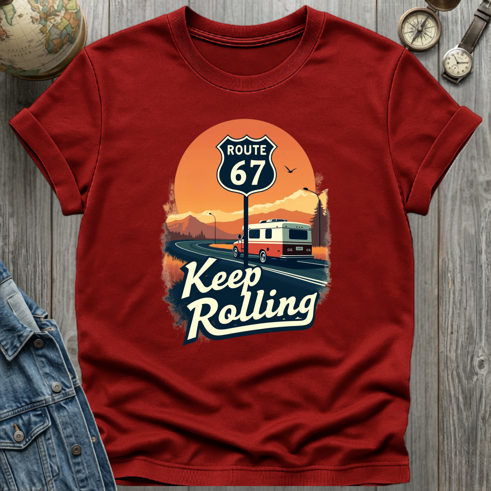 Route 67 Keep Rolling RV T-Shirt
