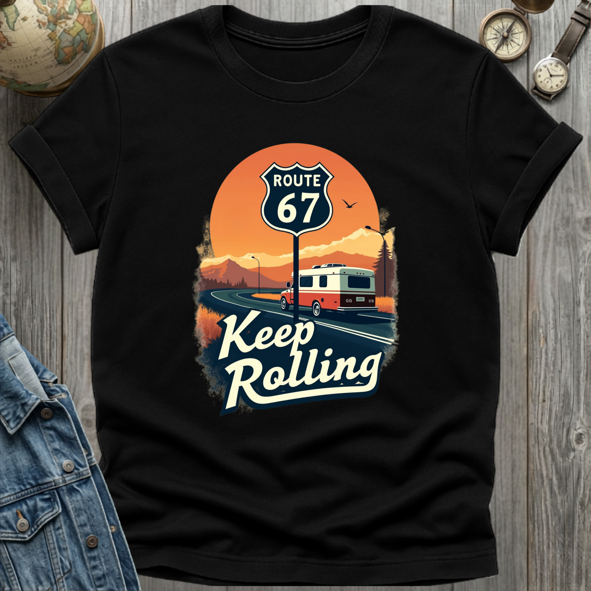 Route 67 Keep Rolling RV T-Shirt