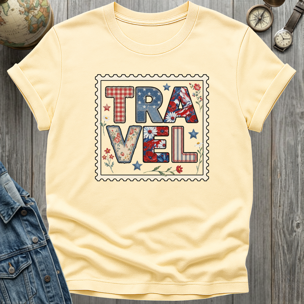 Travel Faux Patchwork T-Shirt