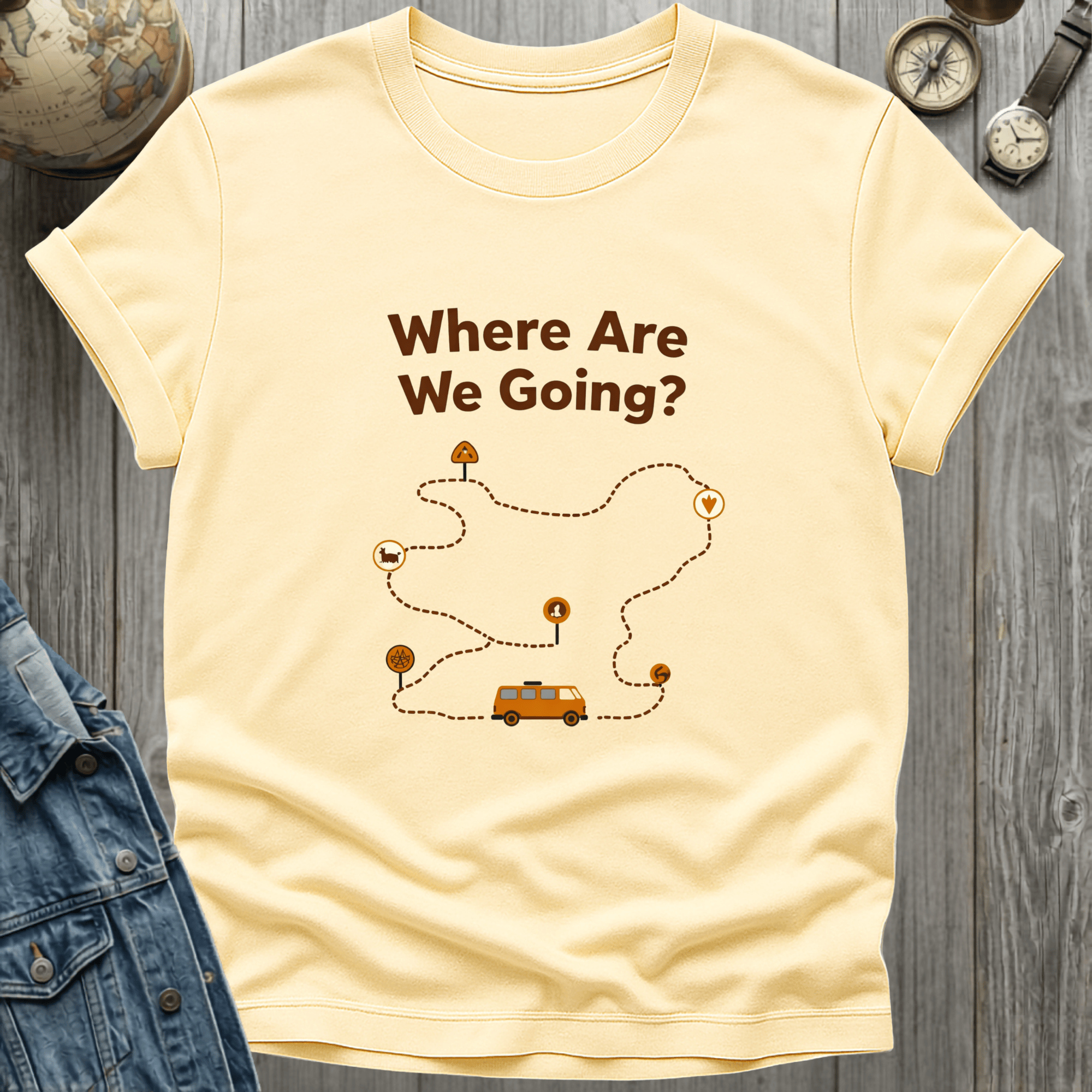 Where Are We Going Map T-Shirt
