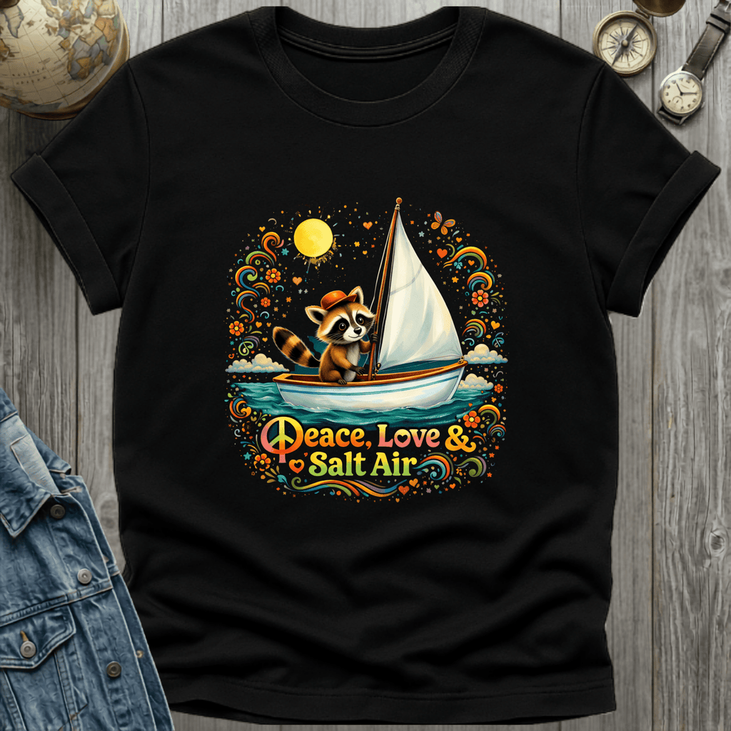 Peace Love Salt Air Raccoon T-Shirt
