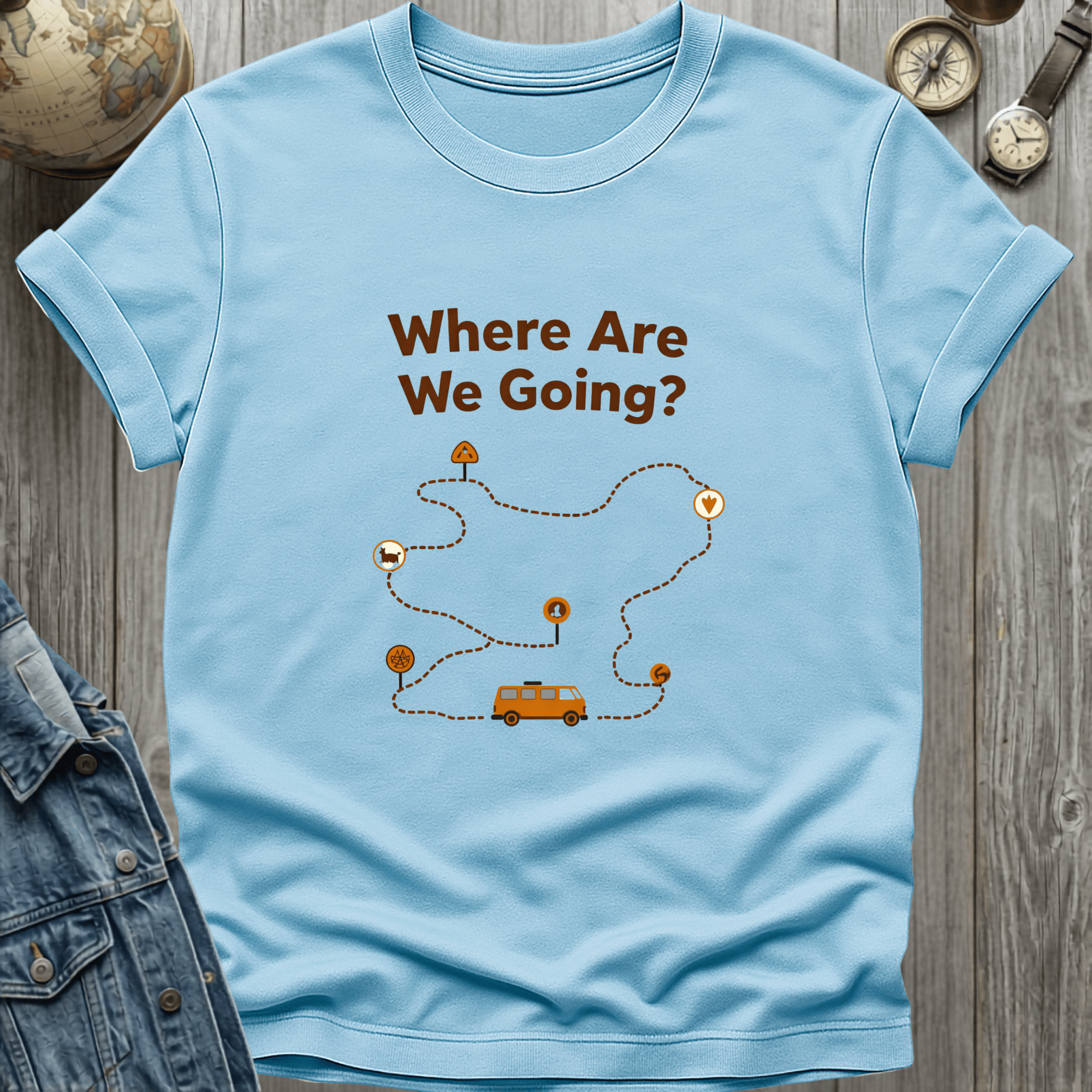 Where Are We Going Map T-Shirt