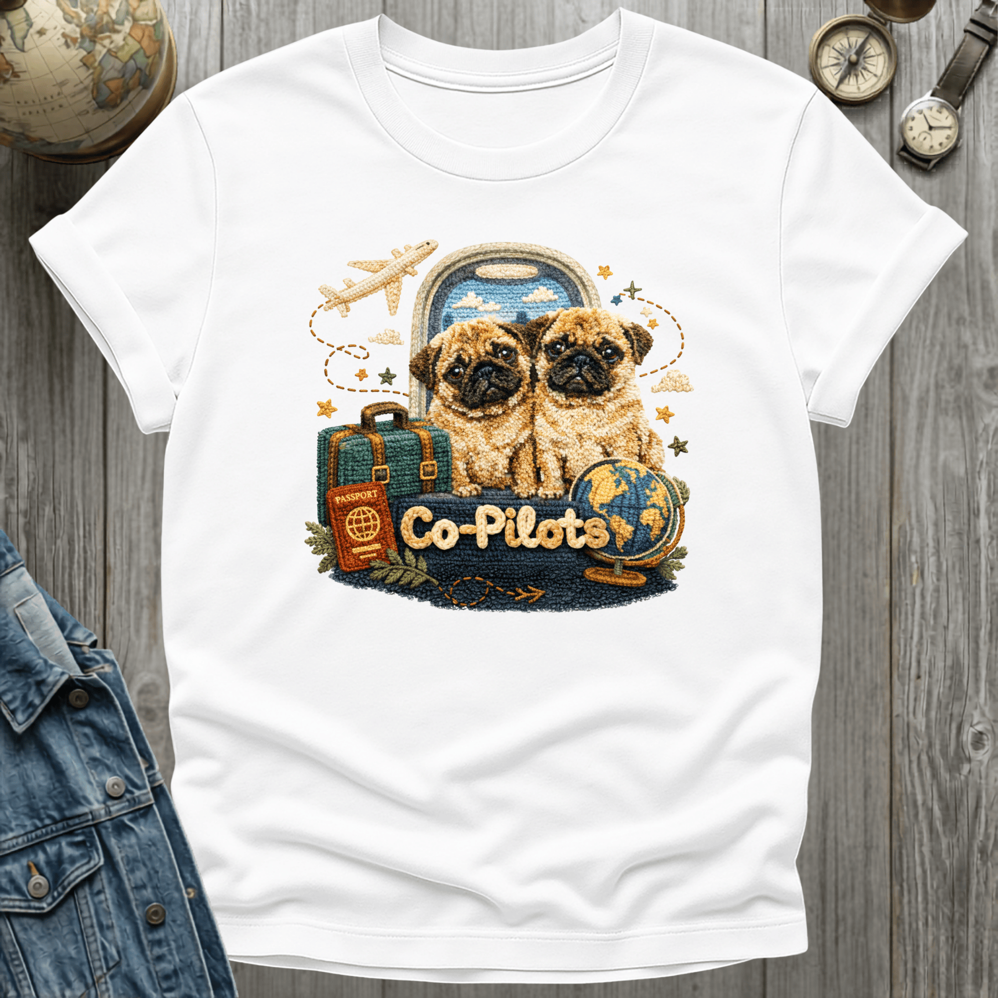 Co-Pilots Faux Latch Hook T-Shirt