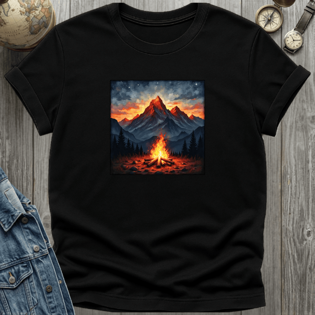 Campfire Beneath Peaks T-Shirt