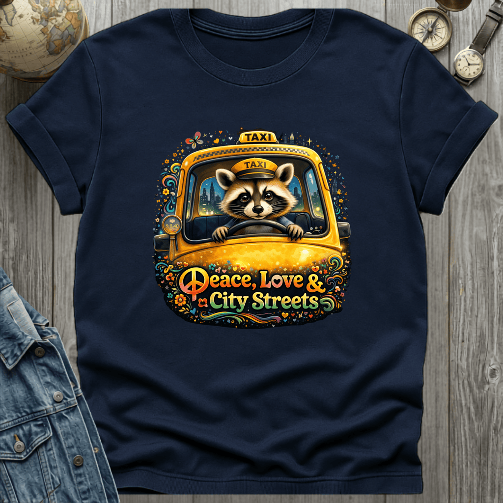 Peace Love City Streets Raccoon T-Shirt