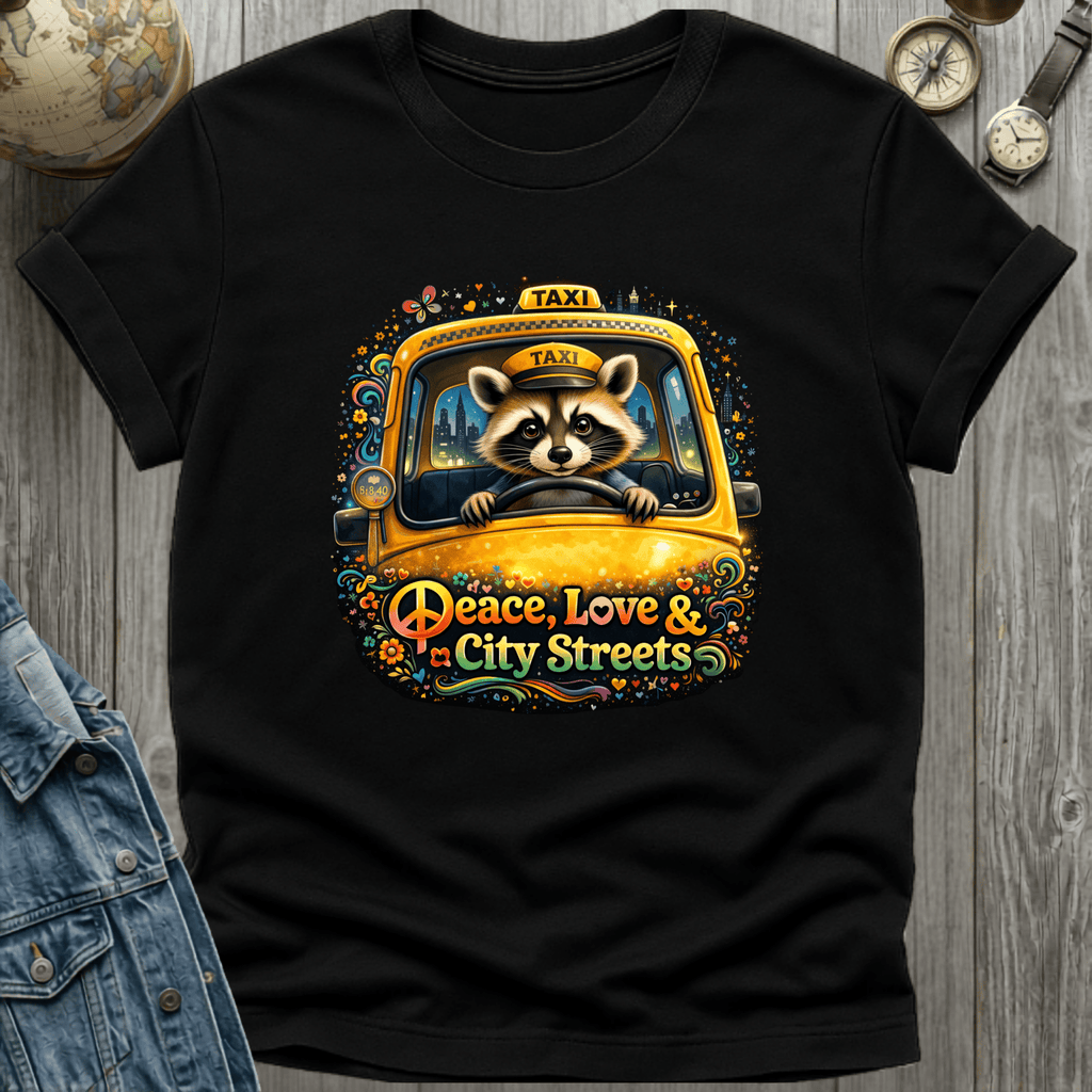 Peace Love City Streets Raccoon T-Shirt