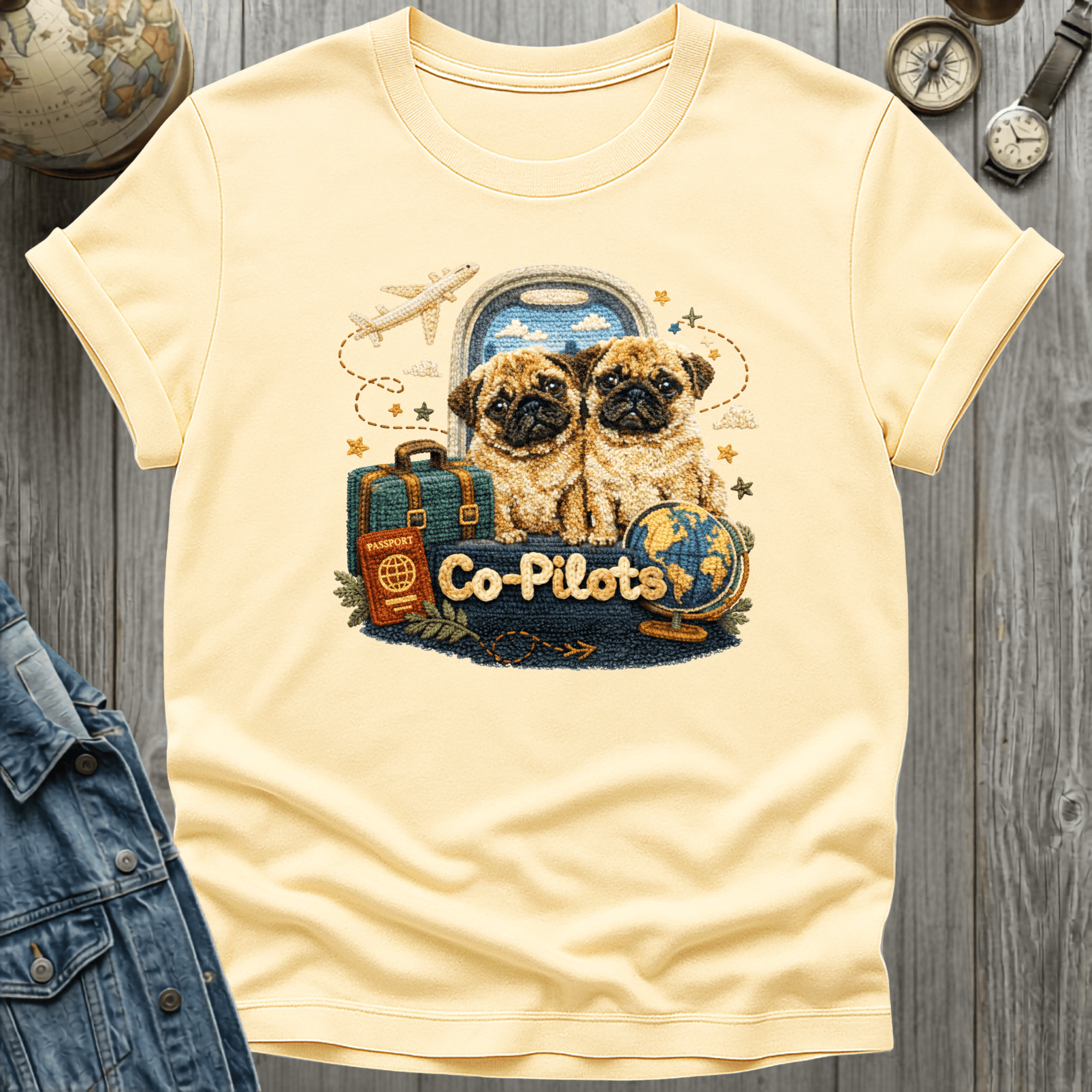 Co-Pilots Faux Latch Hook T-Shirt