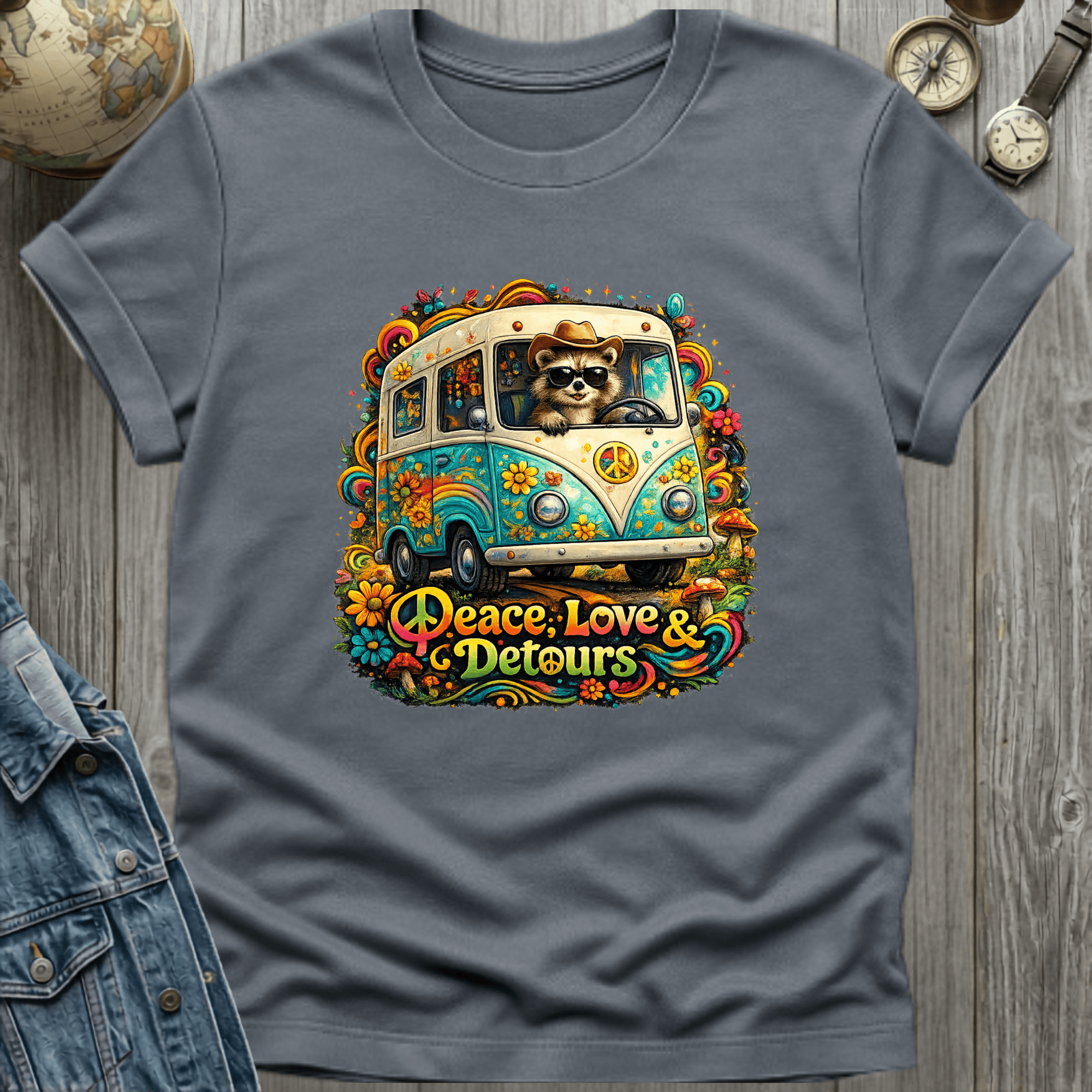 Peace Love Detours Raccoon T-Shirt
