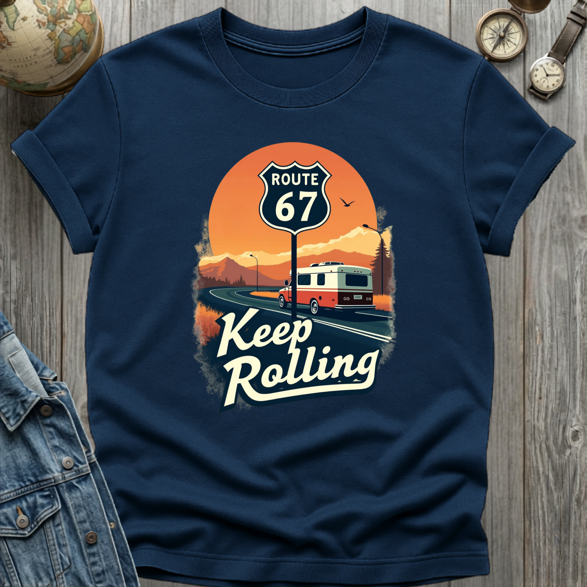 Route 67 Keep Rolling RV T-Shirt