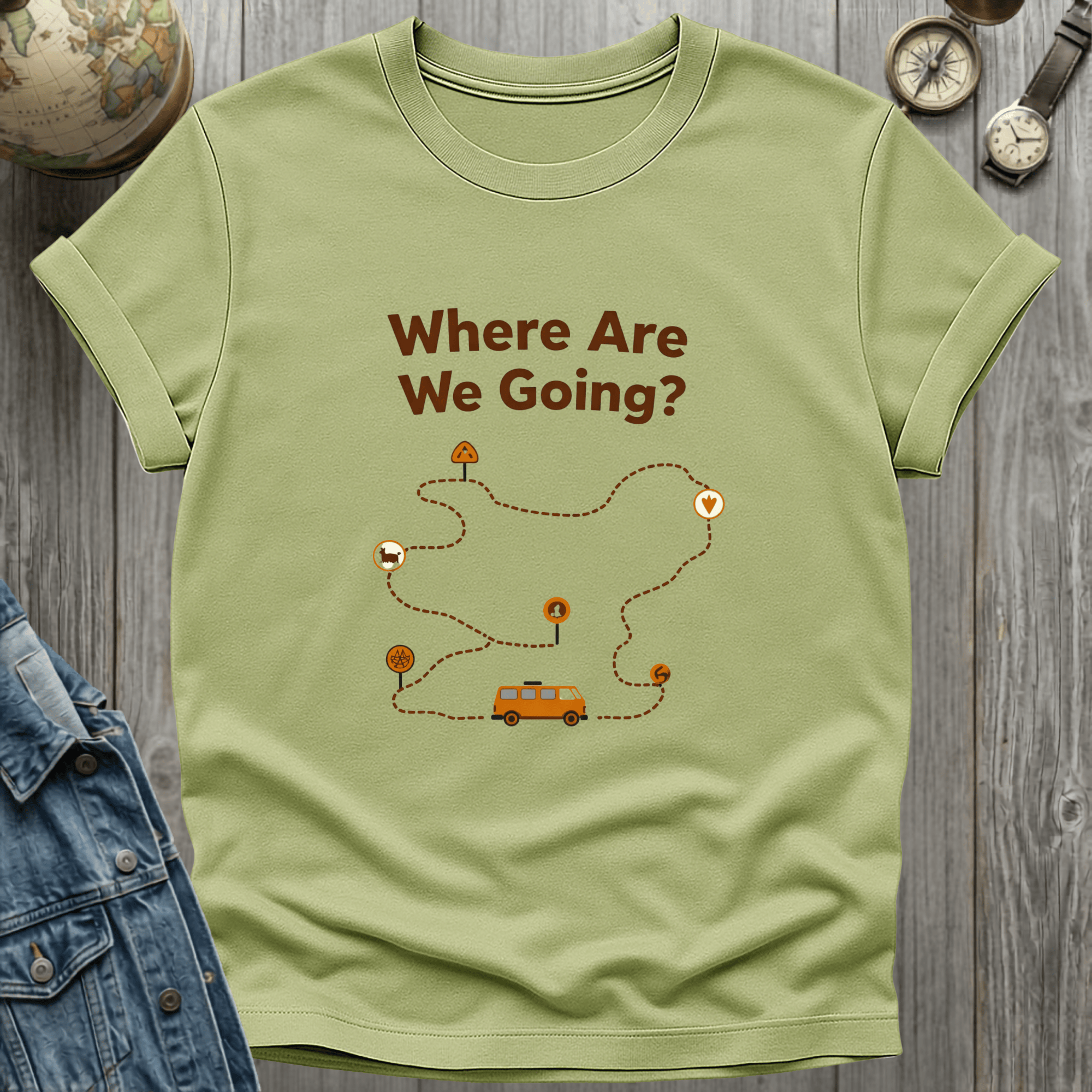 Where Are We Going Map T-Shirt