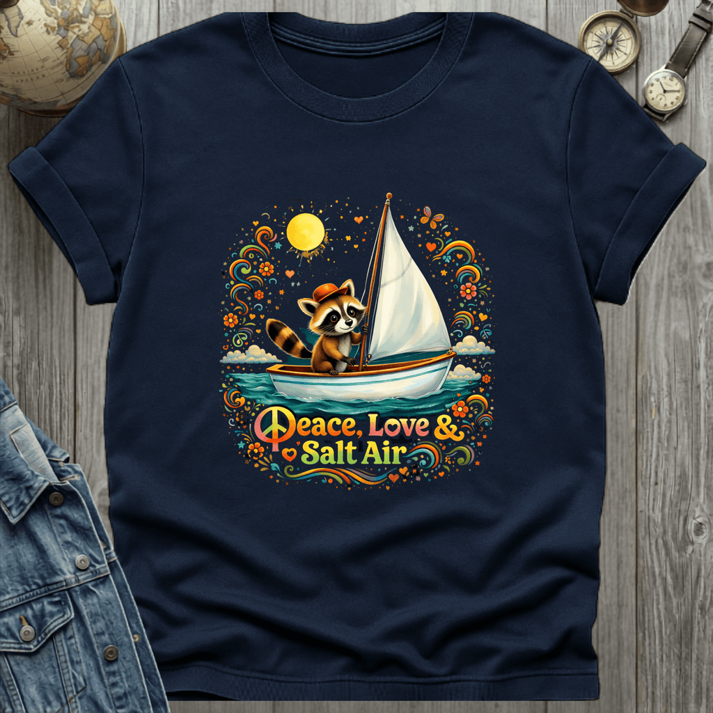 Peace Love Salt Air Raccoon T-Shirt
