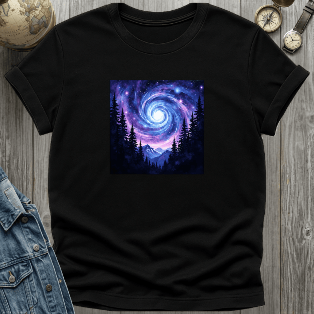 Cosmic Sky Over Pines T-Shirt
