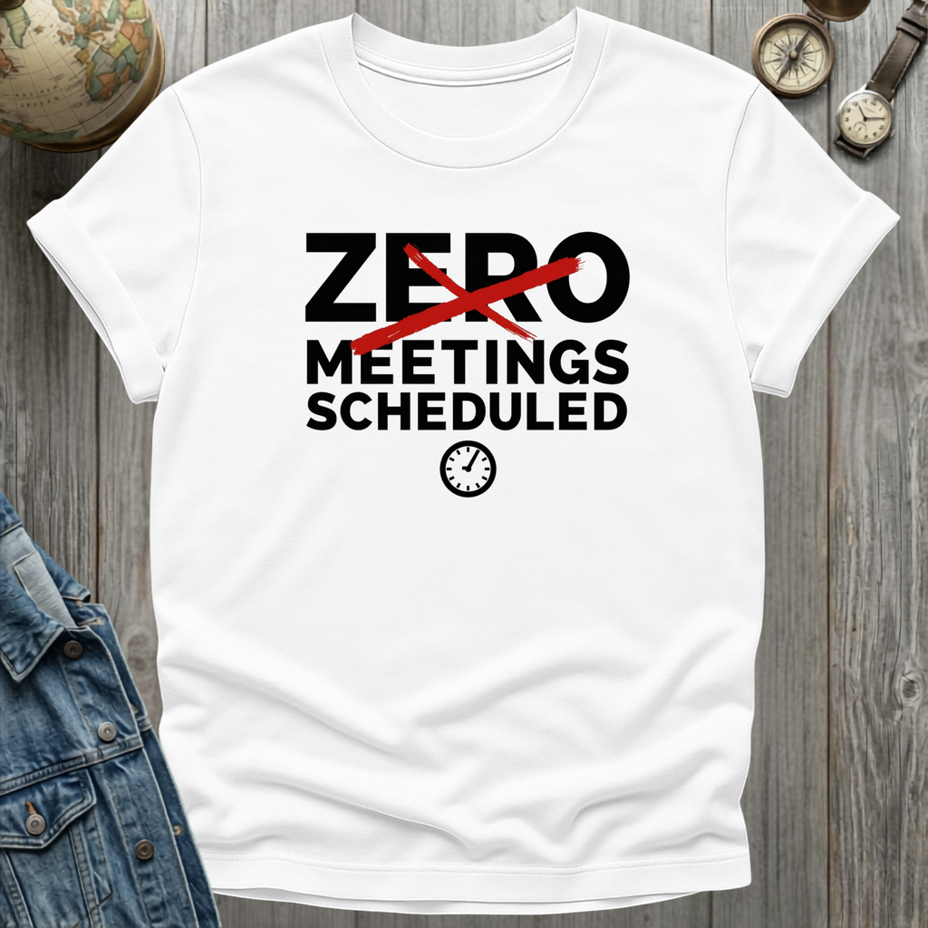 Zero Meetings Scheduled T-Shirt