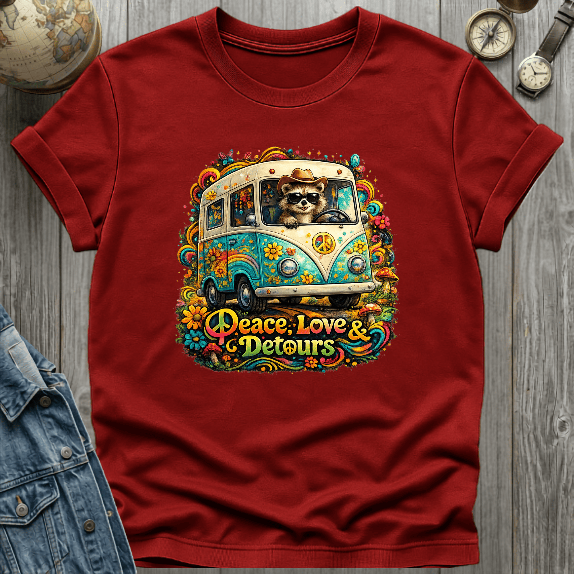 Peace Love Detours Raccoon T-Shirt