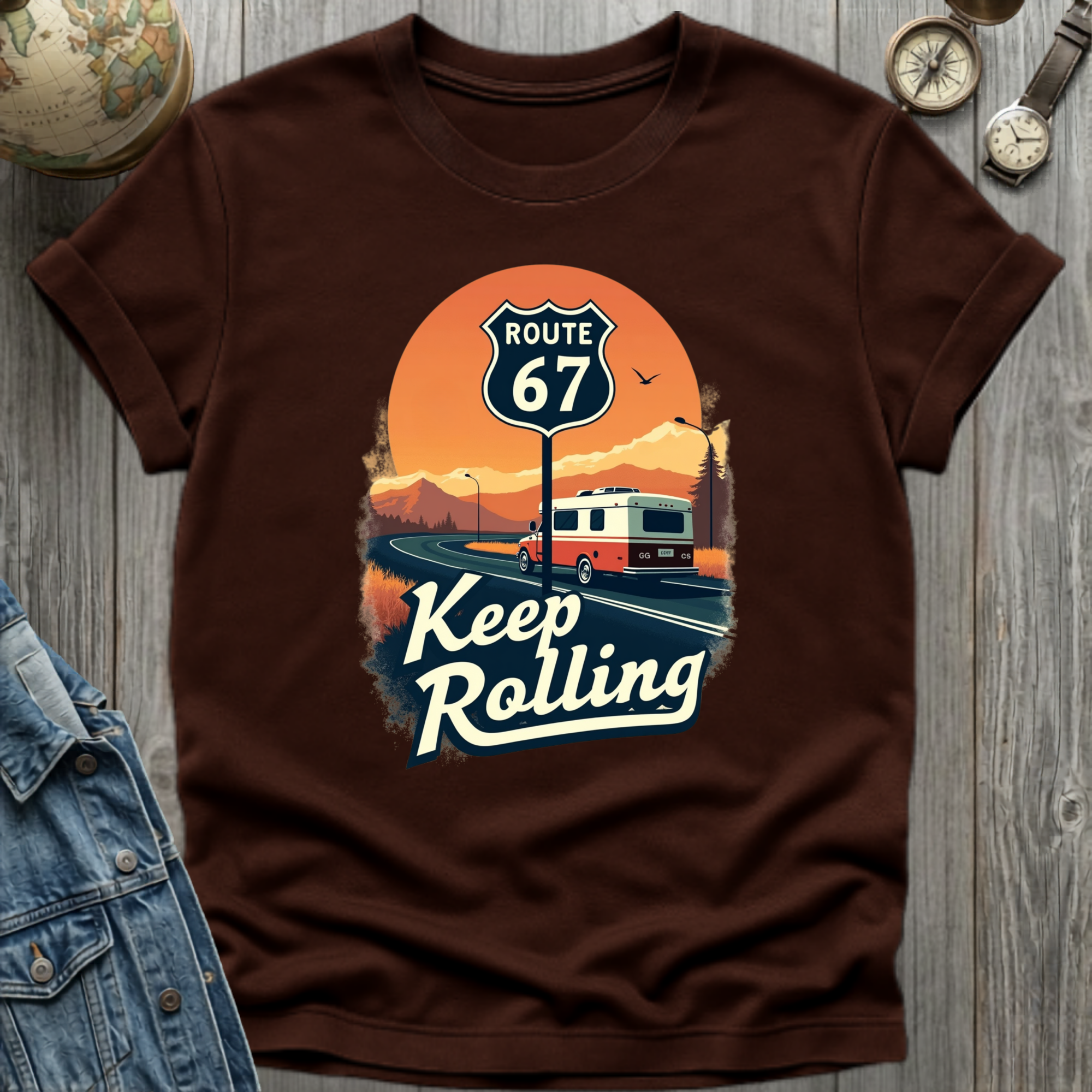 Route 67 Keep Rolling RV T-Shirt