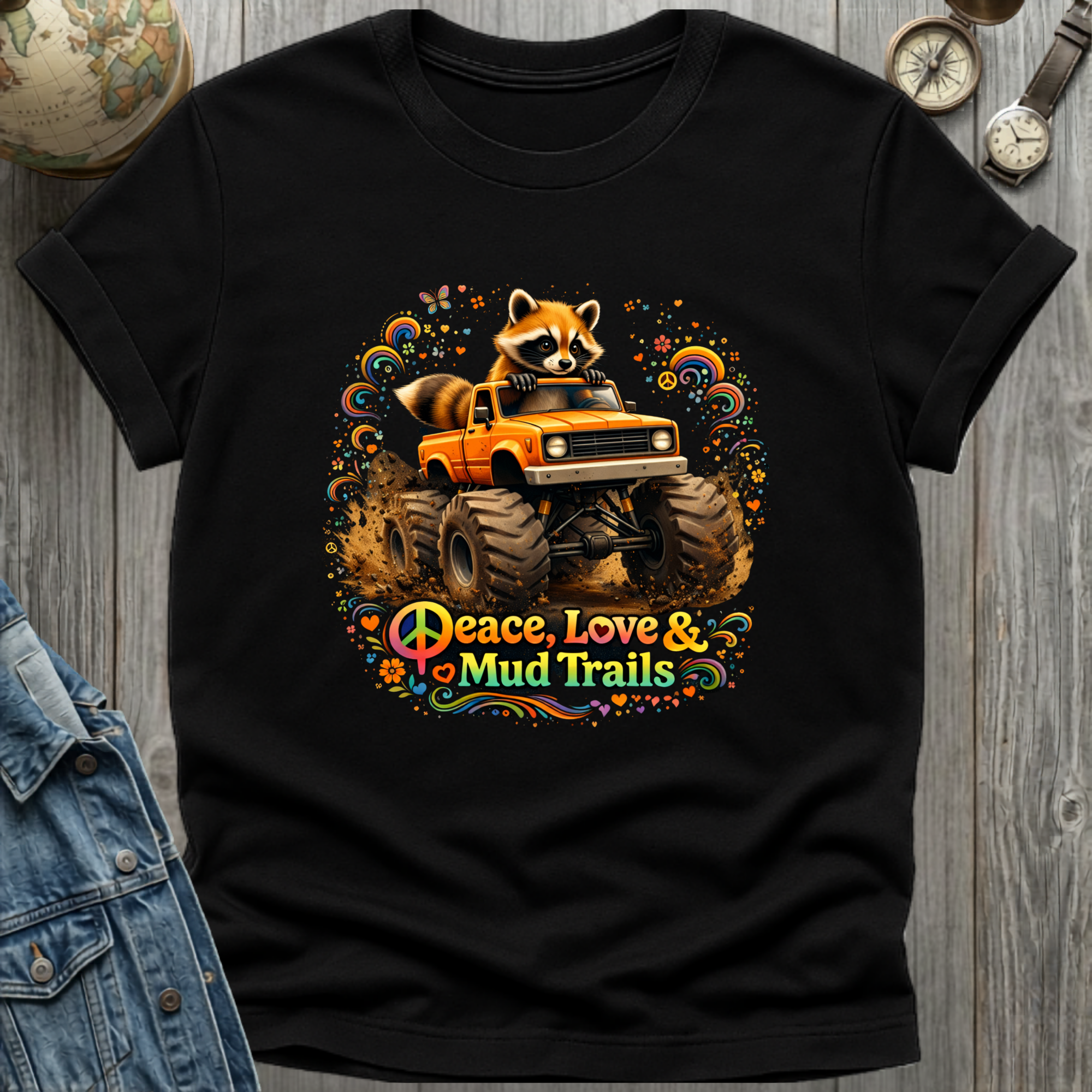 Peace Love Mud T-Shirt Black / S