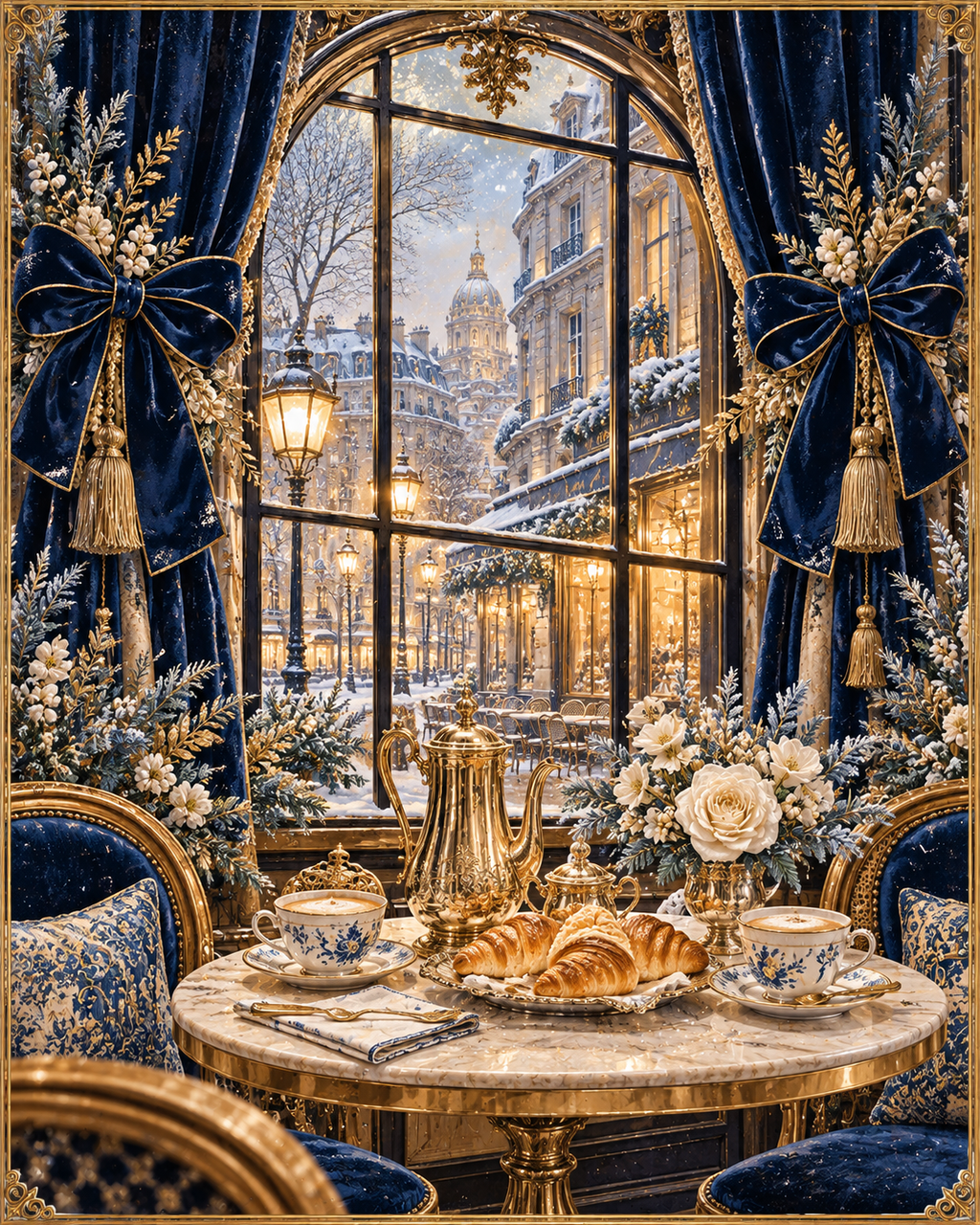 European Winter Elegance: Set of 6 Printable Wall Art Prints