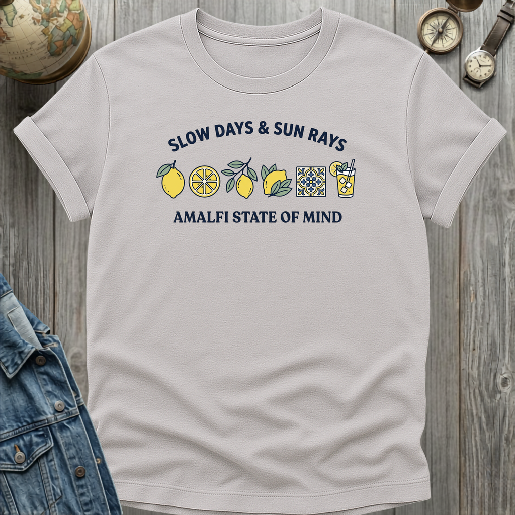 Slow Days Sun Rays T-Shirt Ice Grey / S