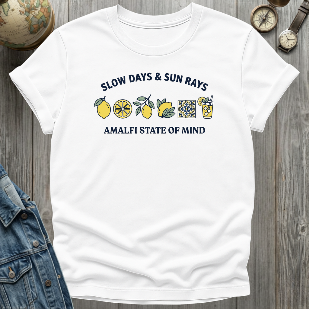 Slow Days Sun Rays T-Shirt White / S