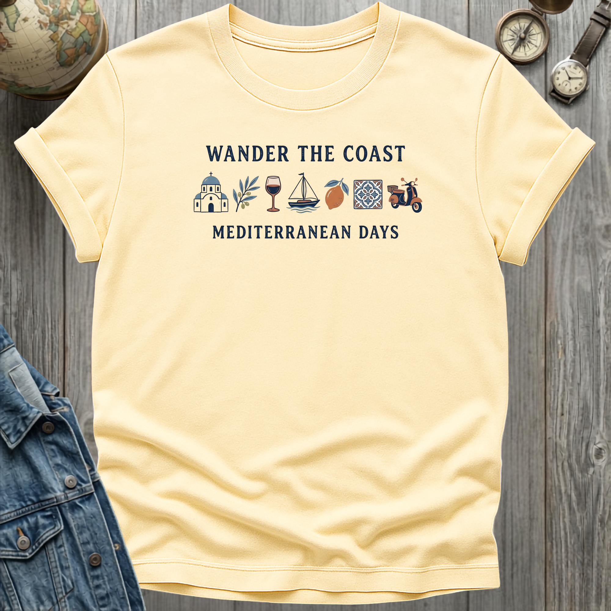 Wander the Coast T-Shirt Cornsilk / S