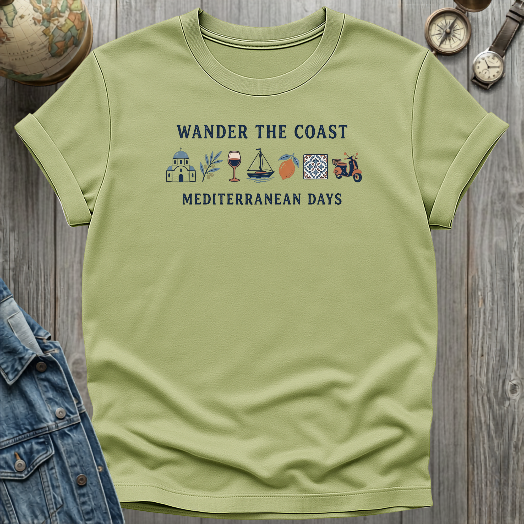 Wander the Coast T-Shirt Pistachio / S