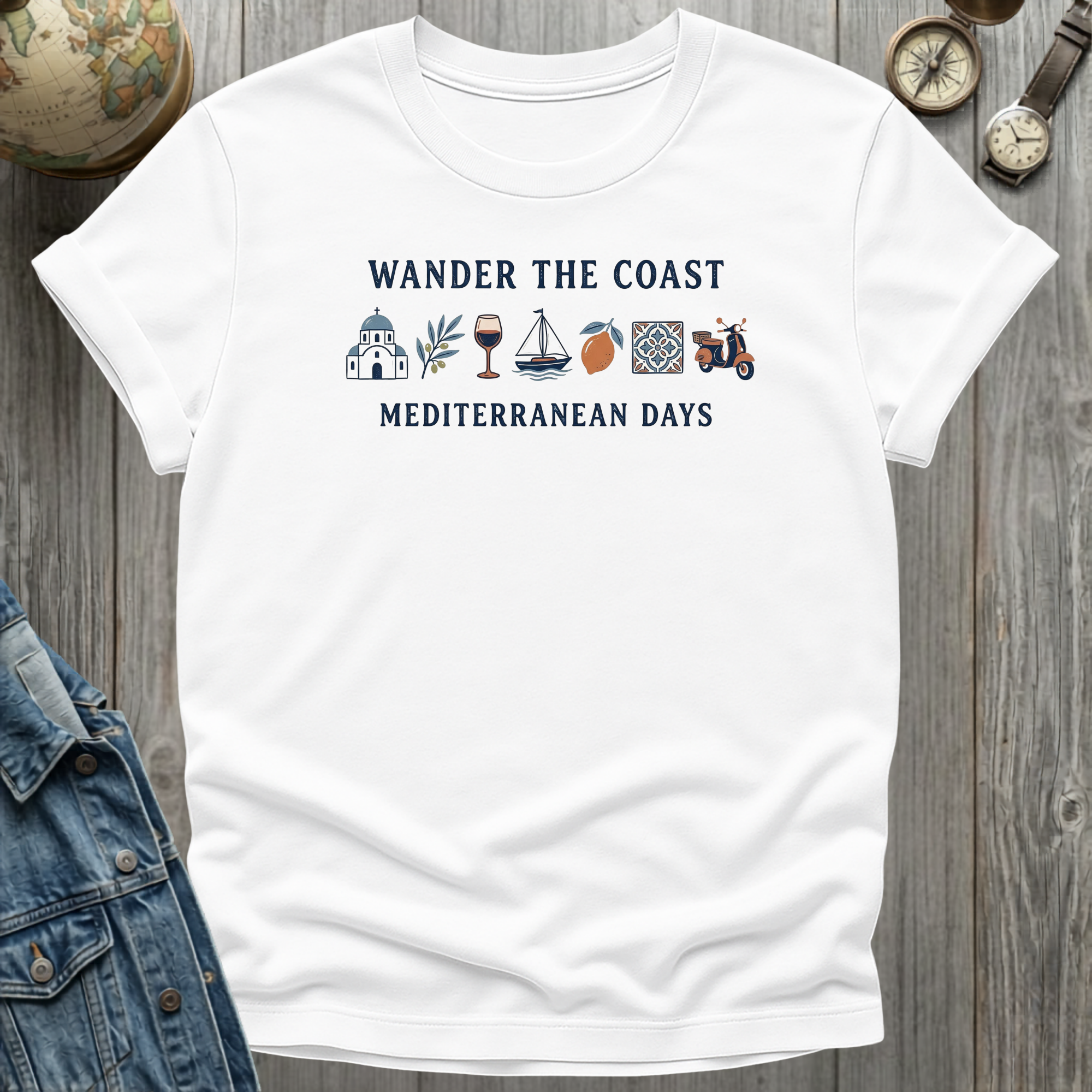 Wander the Coast T-Shirt White / S