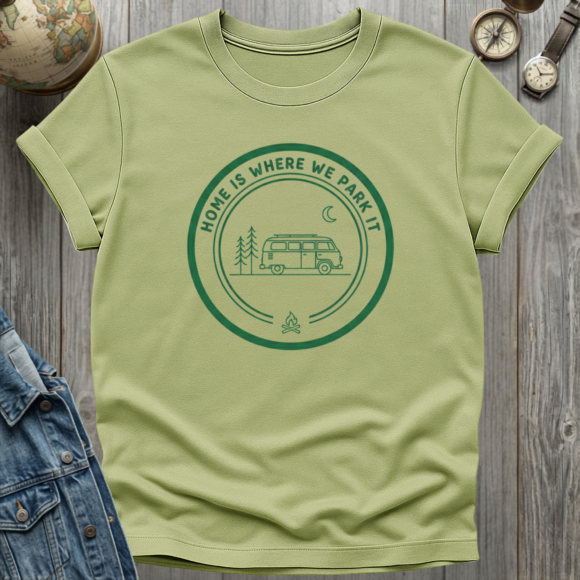 We Park Van T-Shirt Pistachio / S